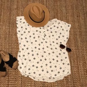 Black and white blouse